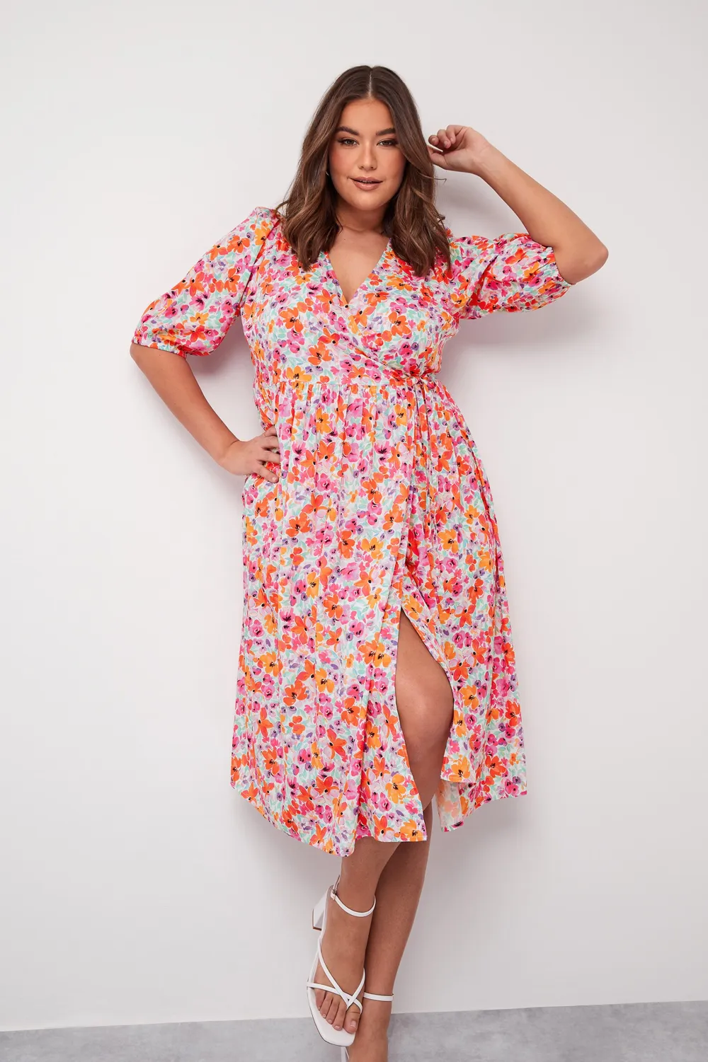 YOURS Curve Green Floral Midaxi Dress