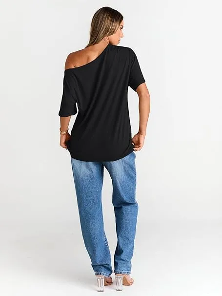 Women's Off Shoulder T-Shirt – Casual & Comfy Fit