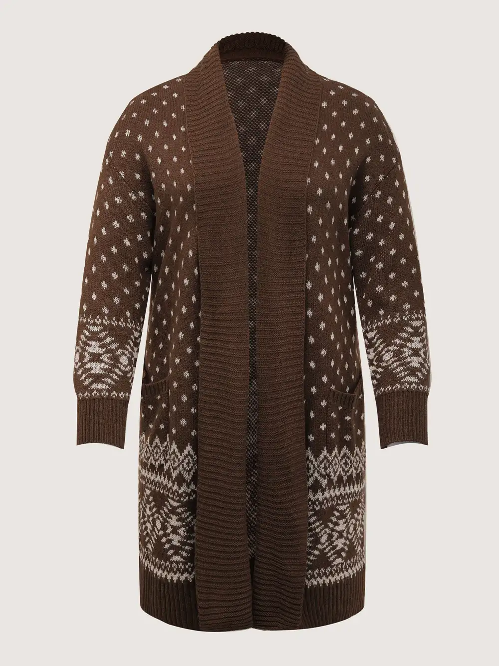 Polka Dots Kimono Collar Knit Cardigan