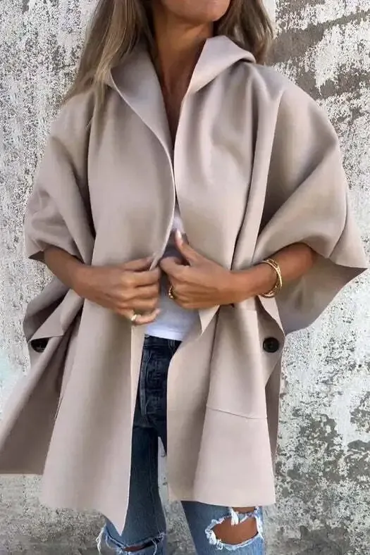 Casual Solid Color Pocket Turndown Collar Outerwear