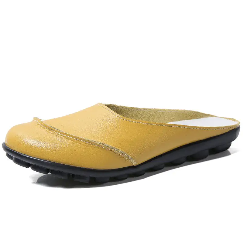 Slippers Wear Leather Soft Soles And Comfortable Flat Shoes