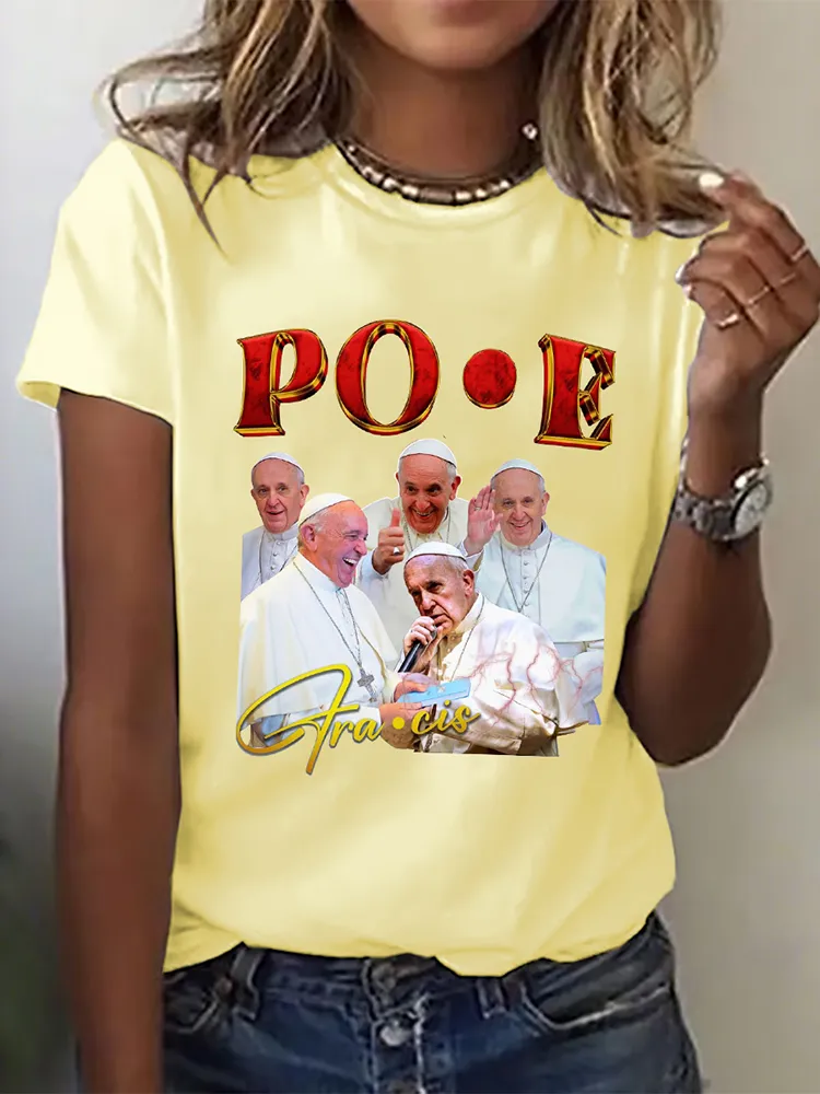 Women's Thank You Father 1936-2025 Print Short Sleeve Round Neck Cotton T-Shirt