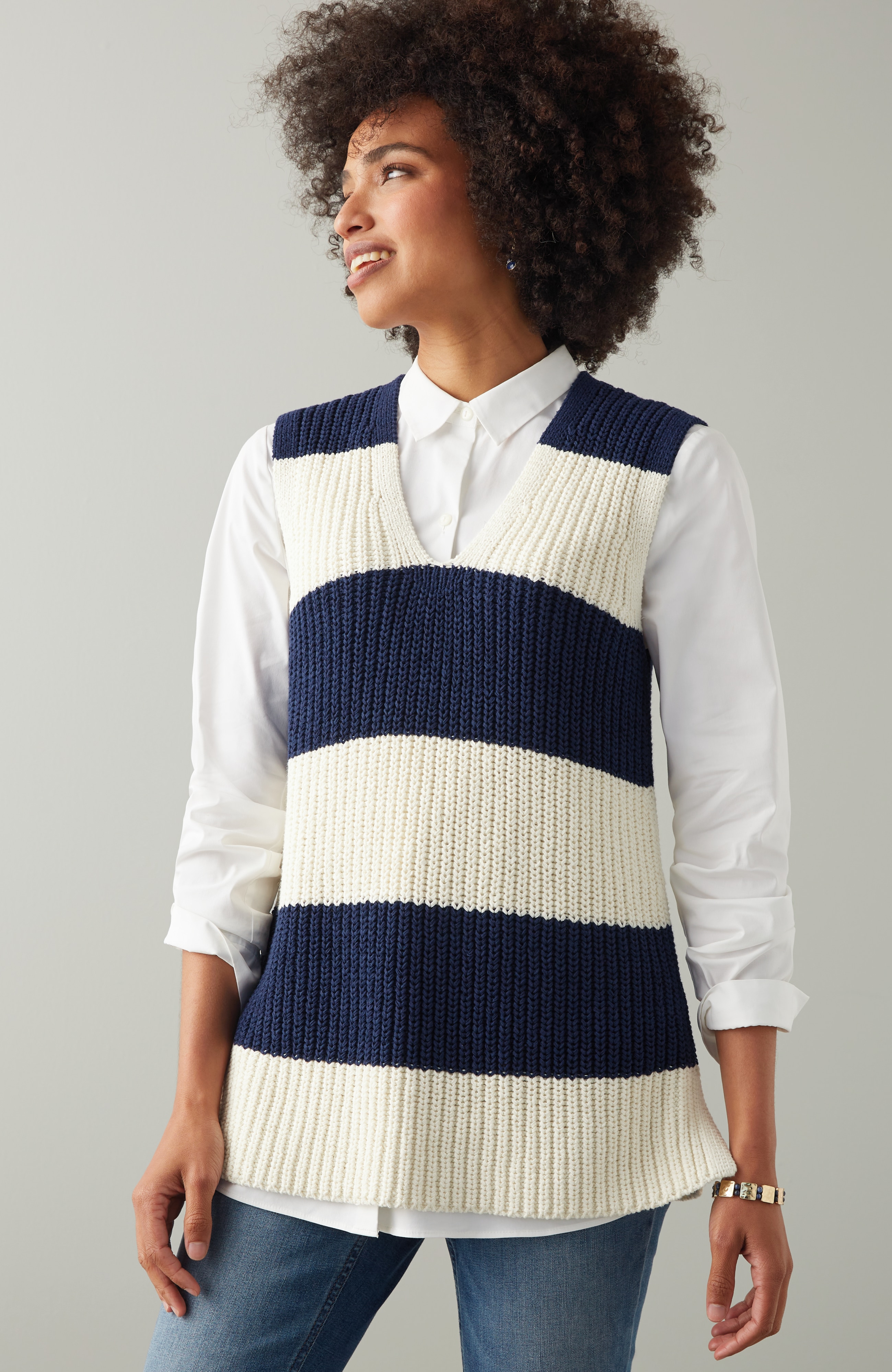 Striped Pullover Vest
