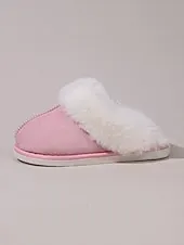 Women's Brown Cozy Slippers – Faux Suede Fleece Lined Warm Indoor House Shoes for Winter and Home Comfort