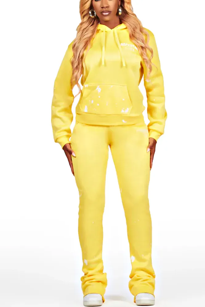 Women's Gradient Pattern Hoodie and Pants Two Piece Set