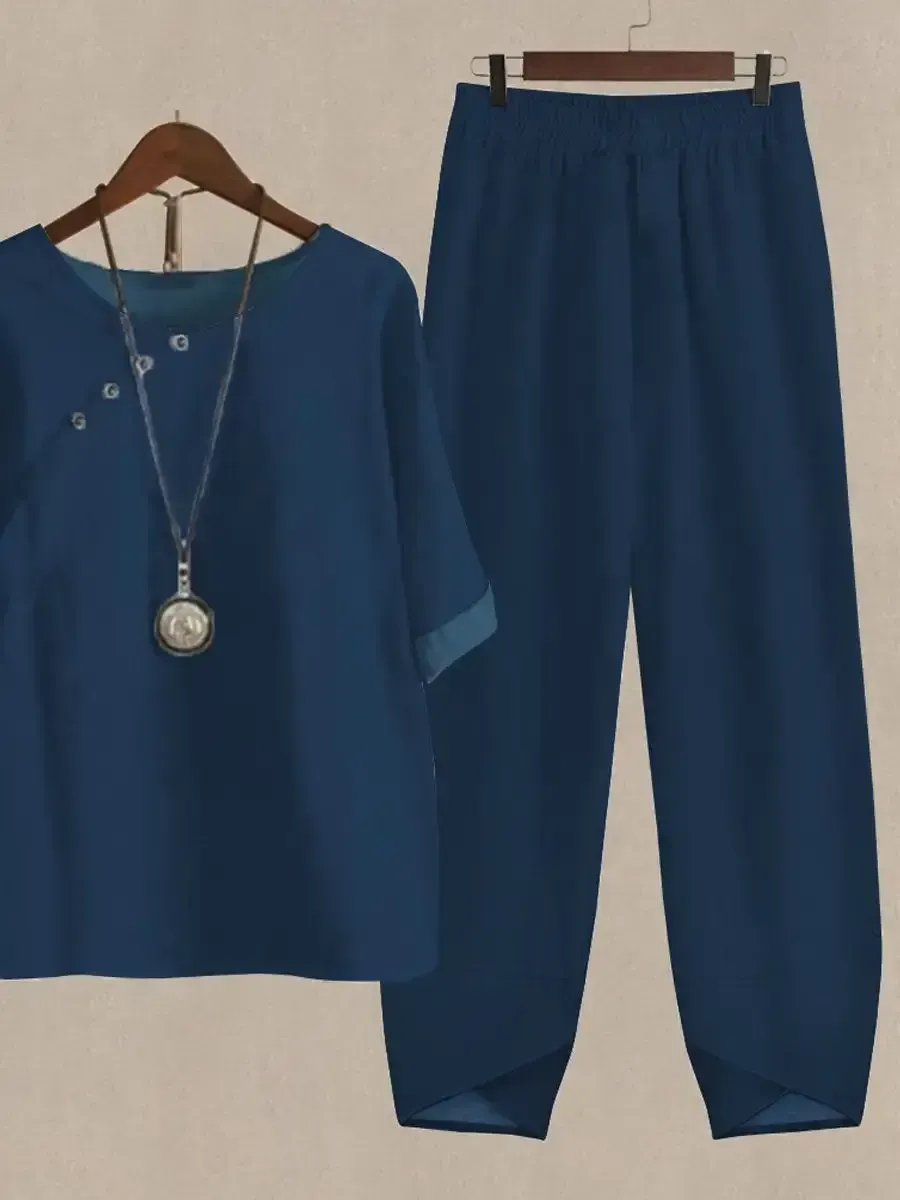 Solid Color Versatile Casual Two Piece Suits