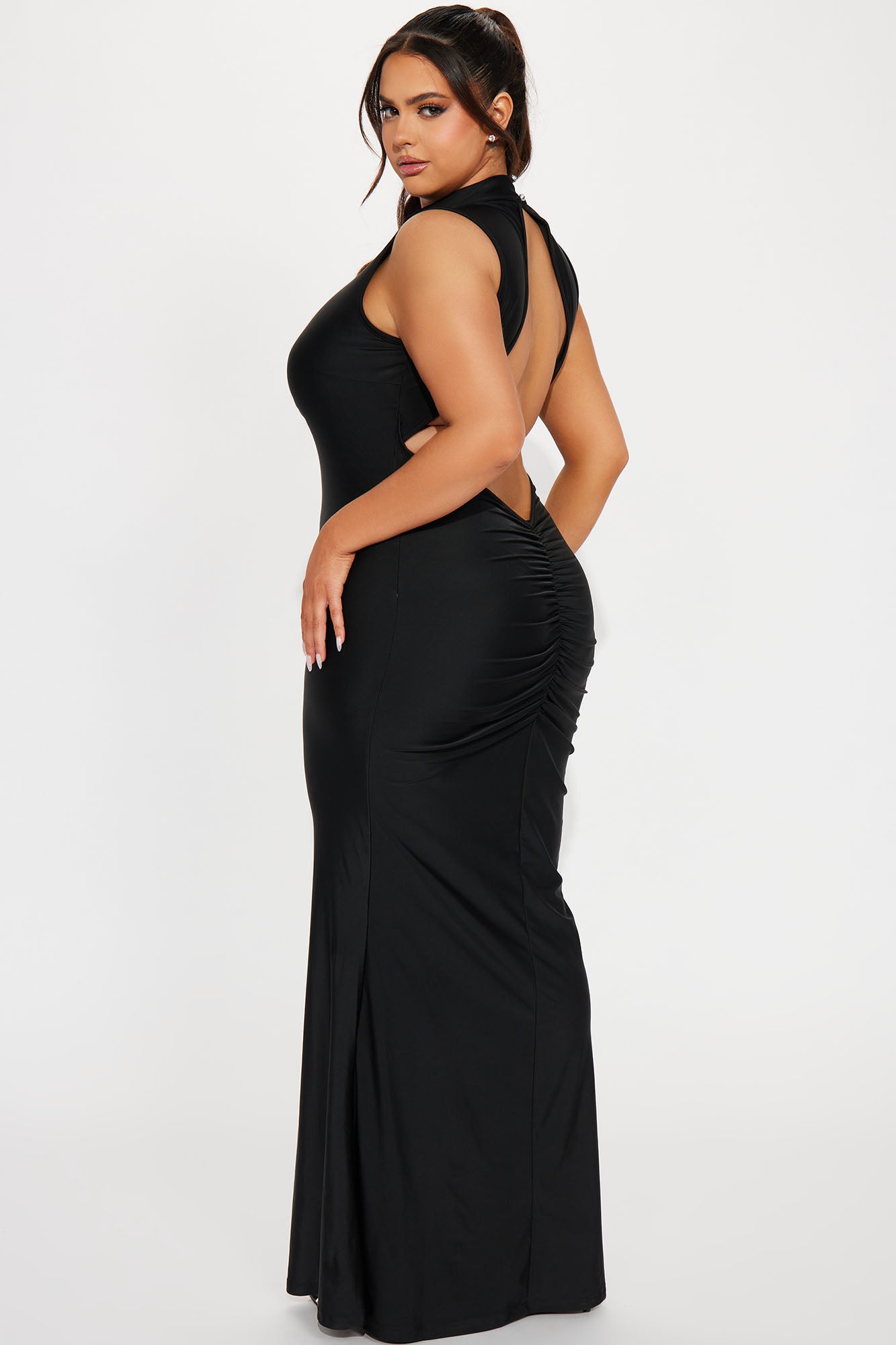 Barcelona Backless Maxi Dress - Black