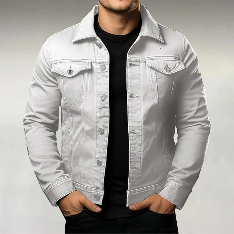 Men's Fashion Turndown Collar Single Breasted Jacket