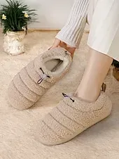 Cozy Fleece Lined Indoor Slippers with Non-Slip Sole – Warm Plush Home Shoes for Women