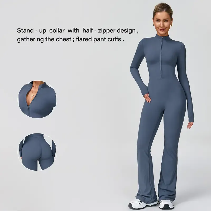 Women's Sporty Flared Yoga Jumpsuit