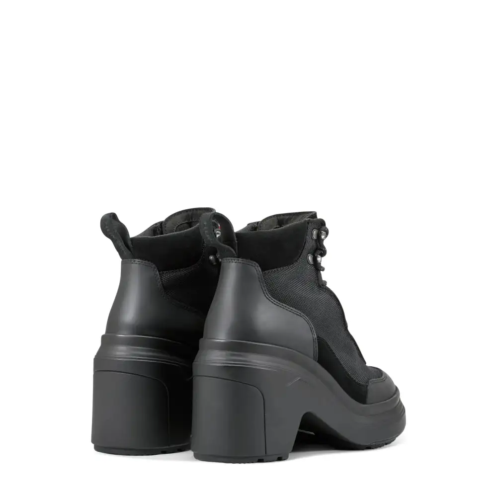 Women's Nylon Ankle Heeled Boots