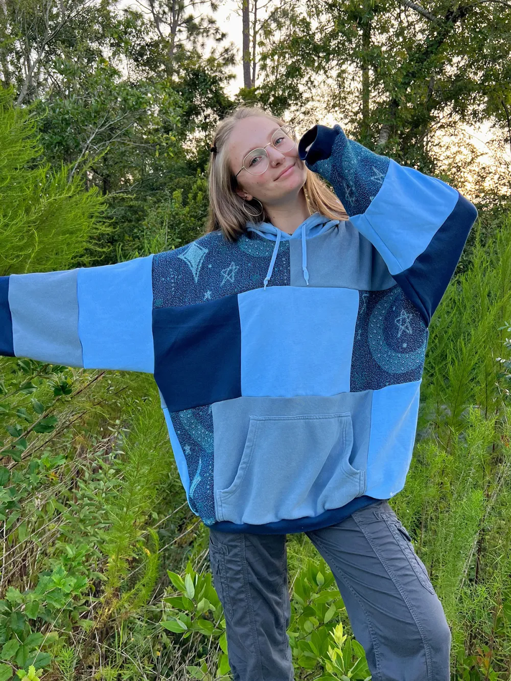Navy Streetwear Leisure Hoodie Sweatshirts
