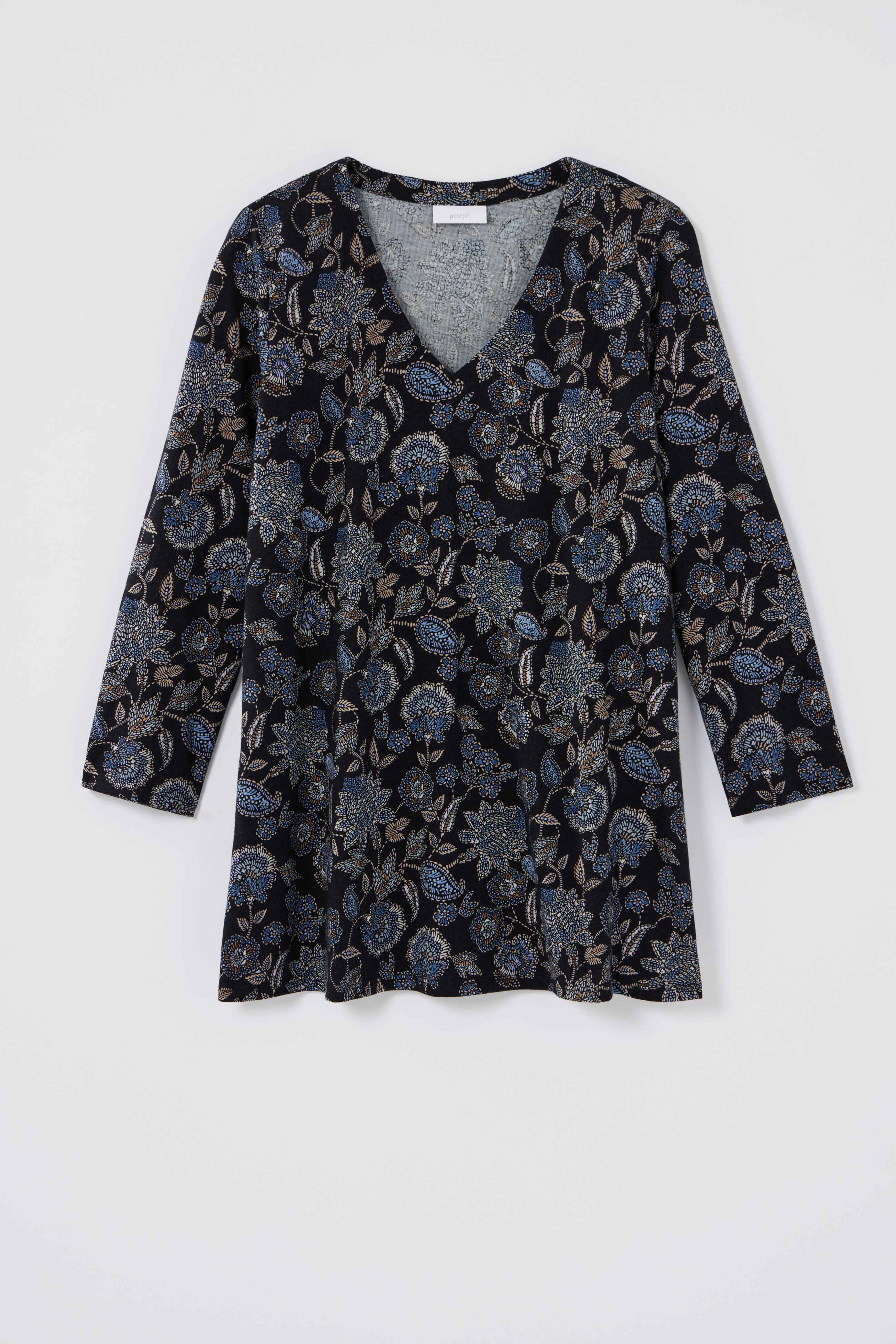 Pure Jill Printed V-Neck Tee