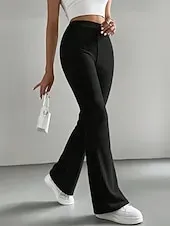 Women's Pants Trousers Leggings Cozy Leggings Casual Workout Full Length High Waist Plain Elastic Waist Breathability Breathable Stretchy Vacation Street Daily Wear Black Green Light Grey Coffee