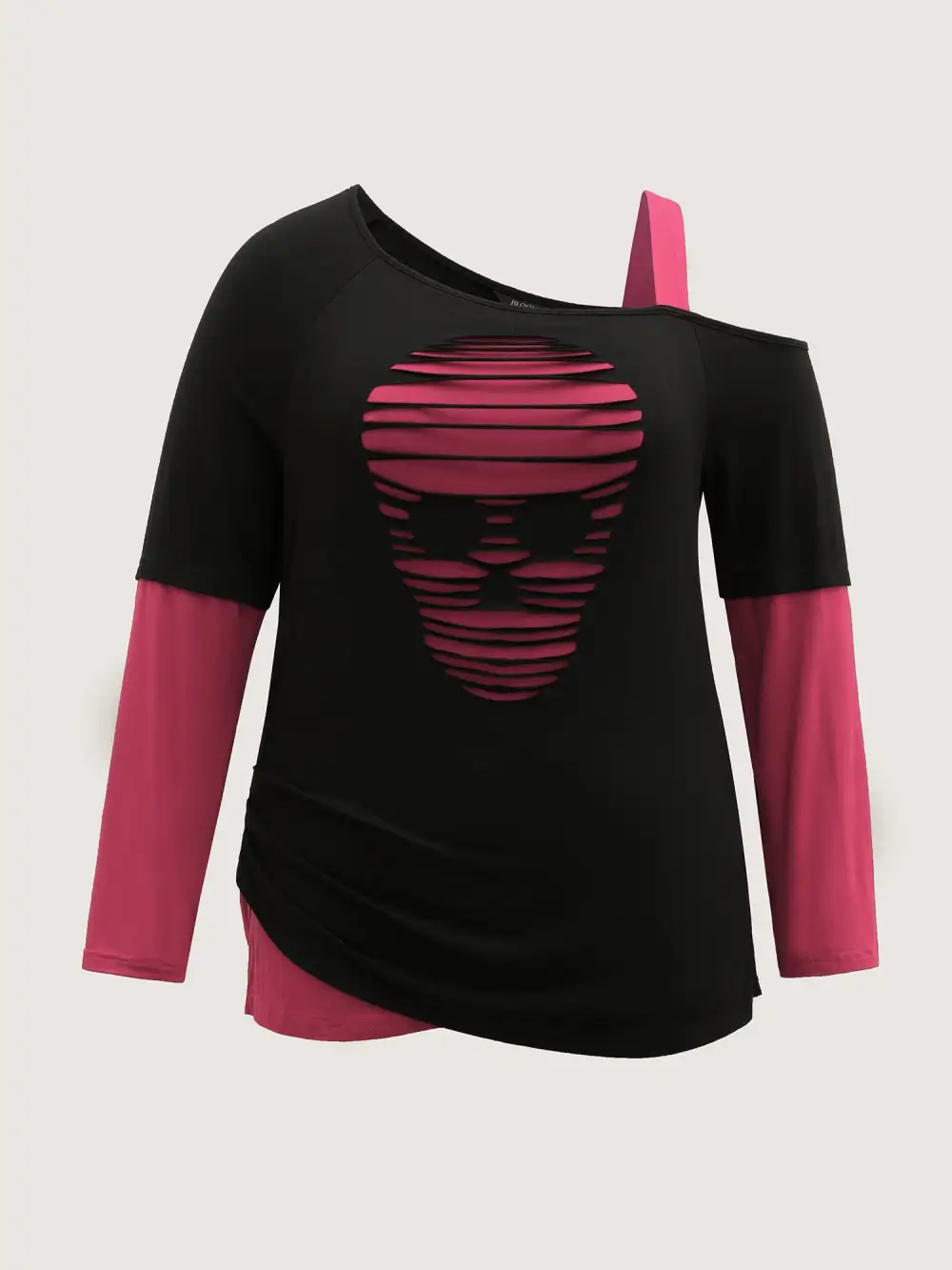 2-in-1 Supersoft Spooky Skull Print T-Shirt