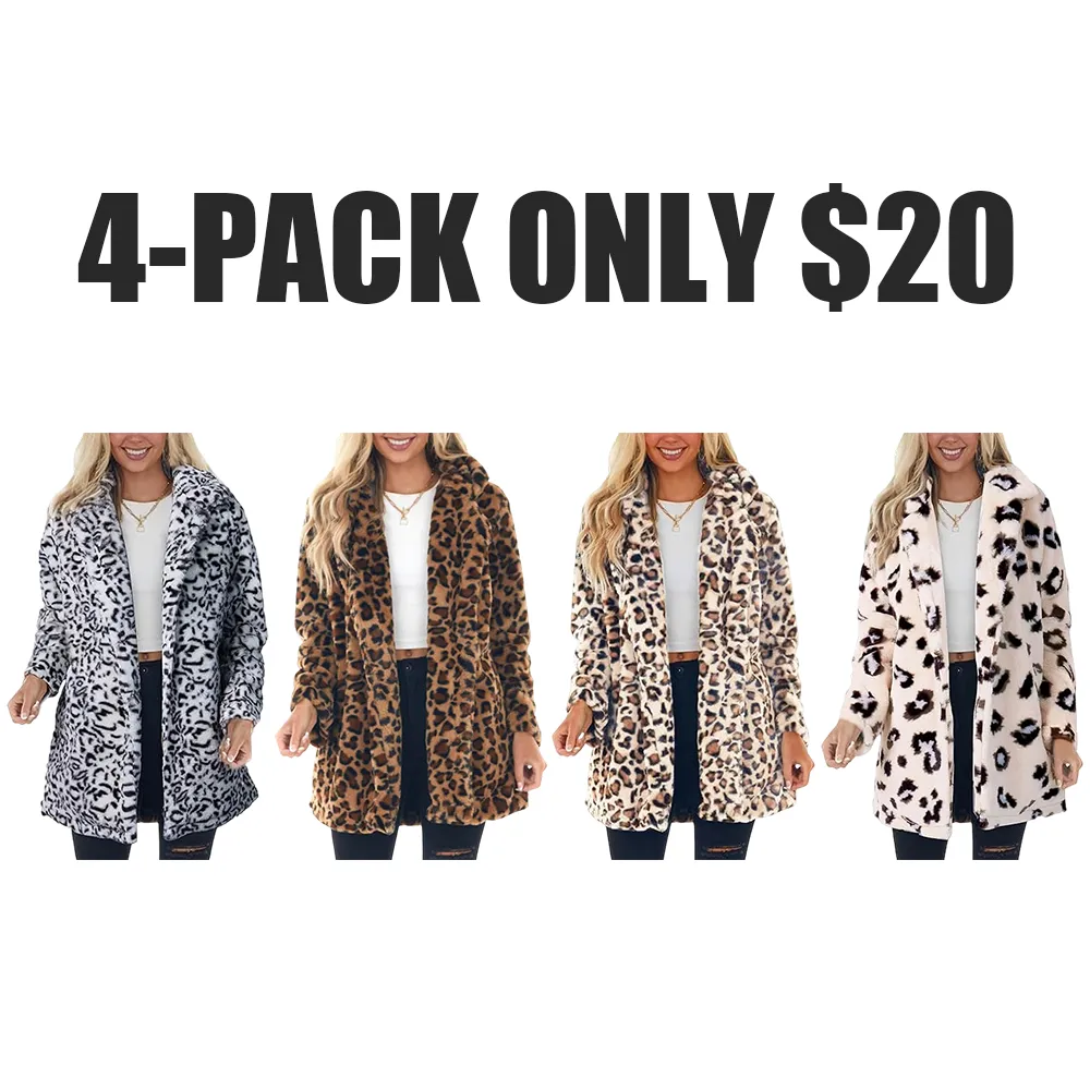 Women's Leopard Faux Fur Coat