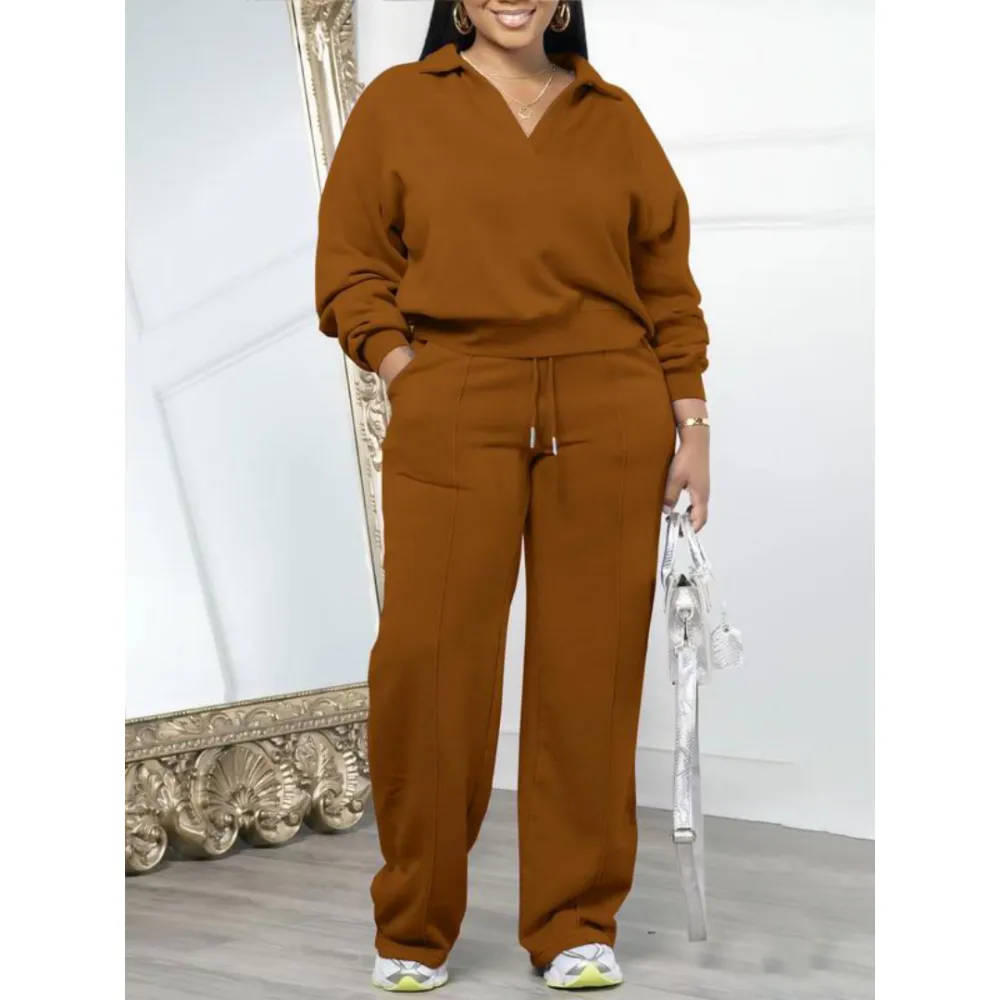 Women's Solid Color Casual Set