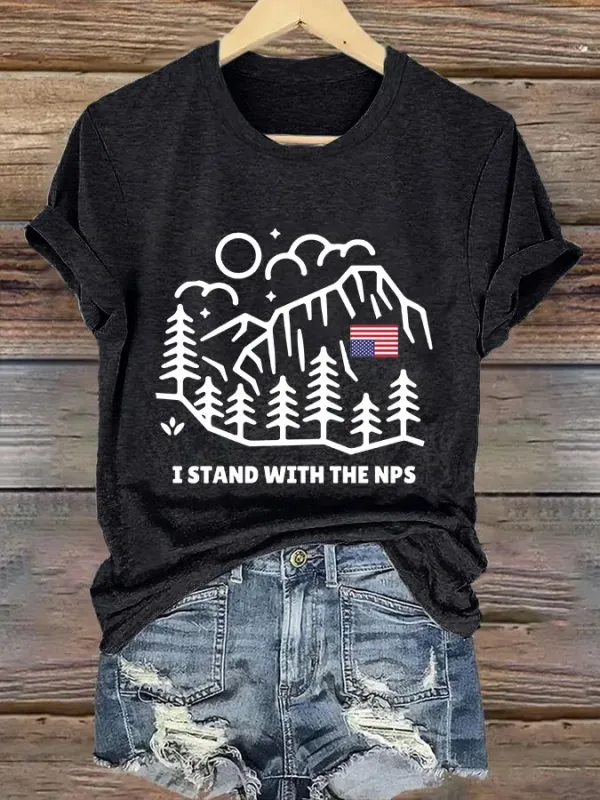 Women'S T-Shirt Retro I Stand With The NPS National Park Support Print T-Shirt