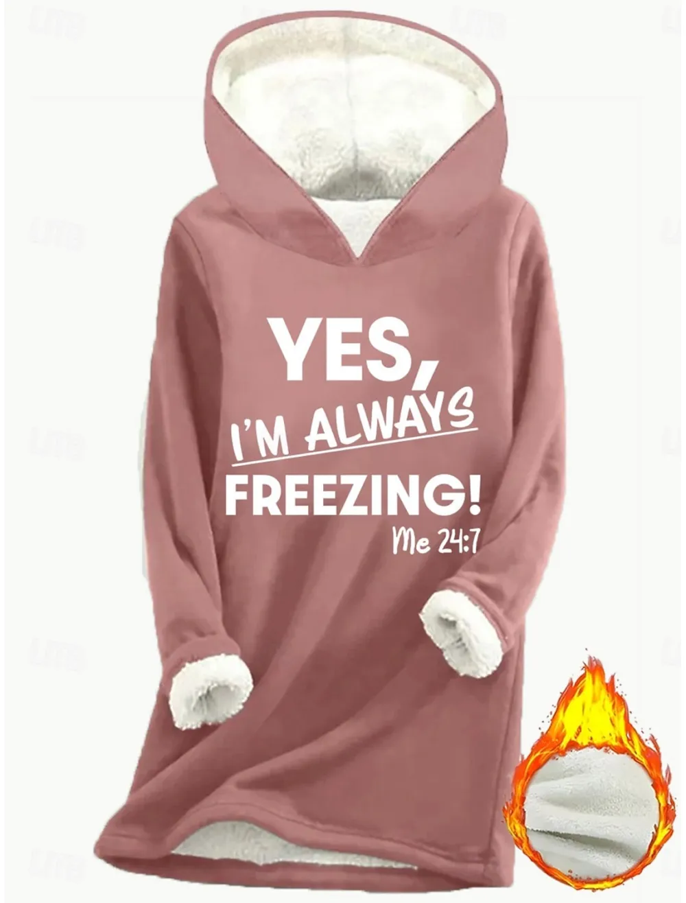 Women's Pullover Hoodie Sweatshirt Graphic Letter Warm Casual Sherpa Fleece Long Sleeve Hooded Long Tops Street Dailywear Casual Print Dark Pink Blue Gray Fall Winter