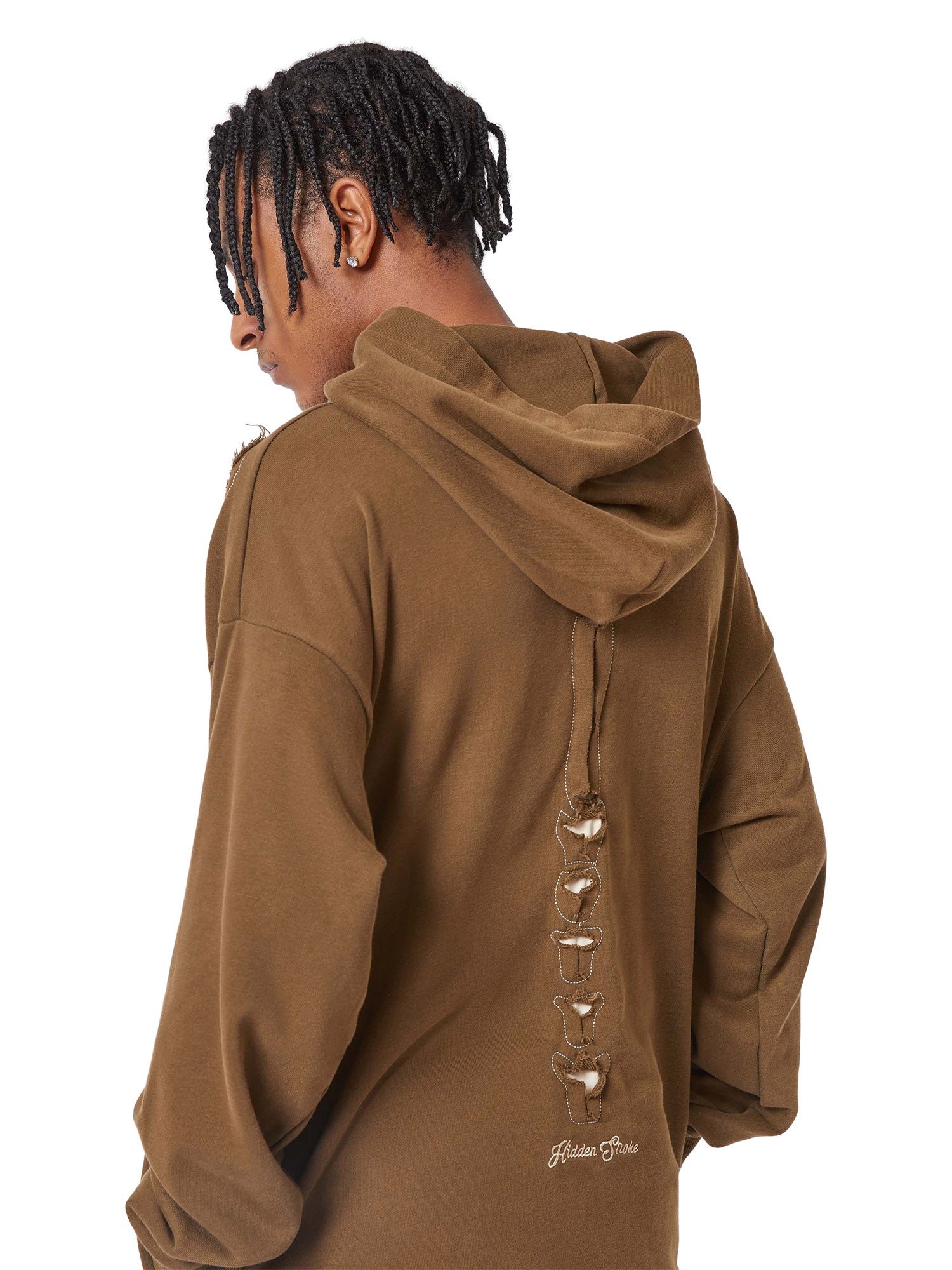 Washed And Aged Hooded Sweatshirt  - 1674