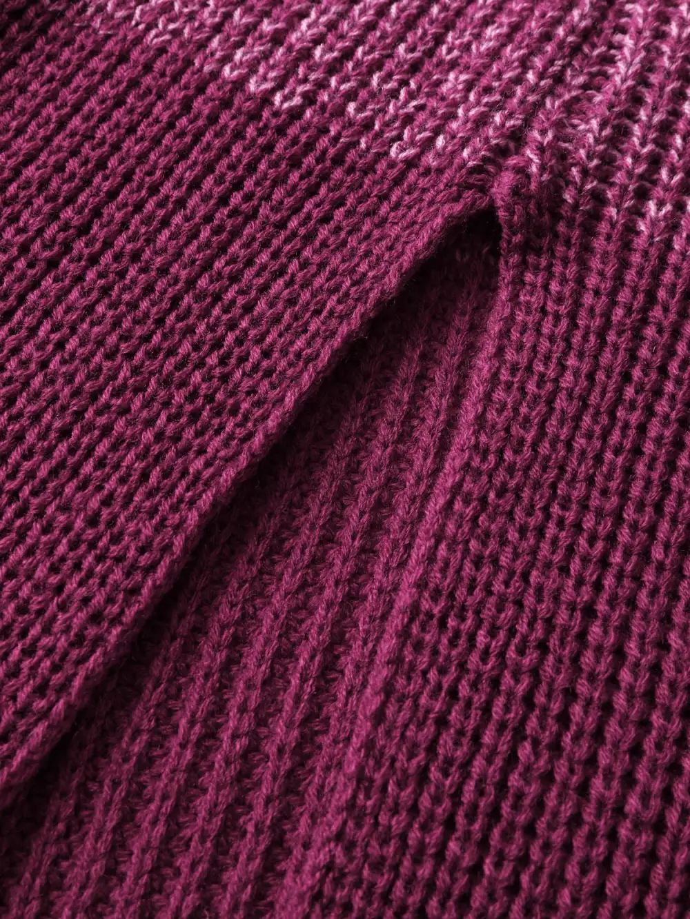 Colorblock Textured Folded Collar Knit Cardigan