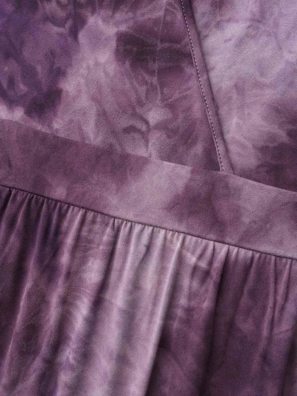 Tie-Dye Surplice Neck Curved Hem Midi Dress