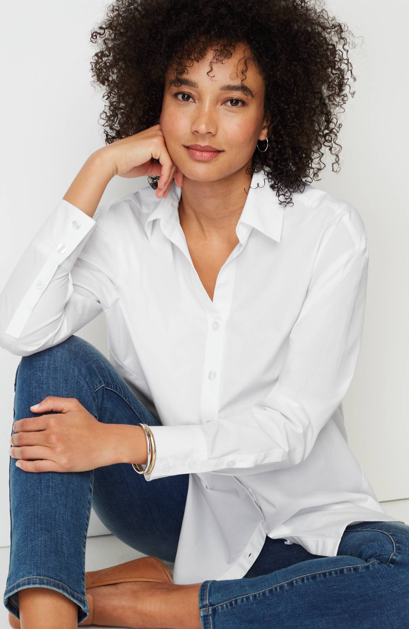 Oversized Cotton Poplin Tunic