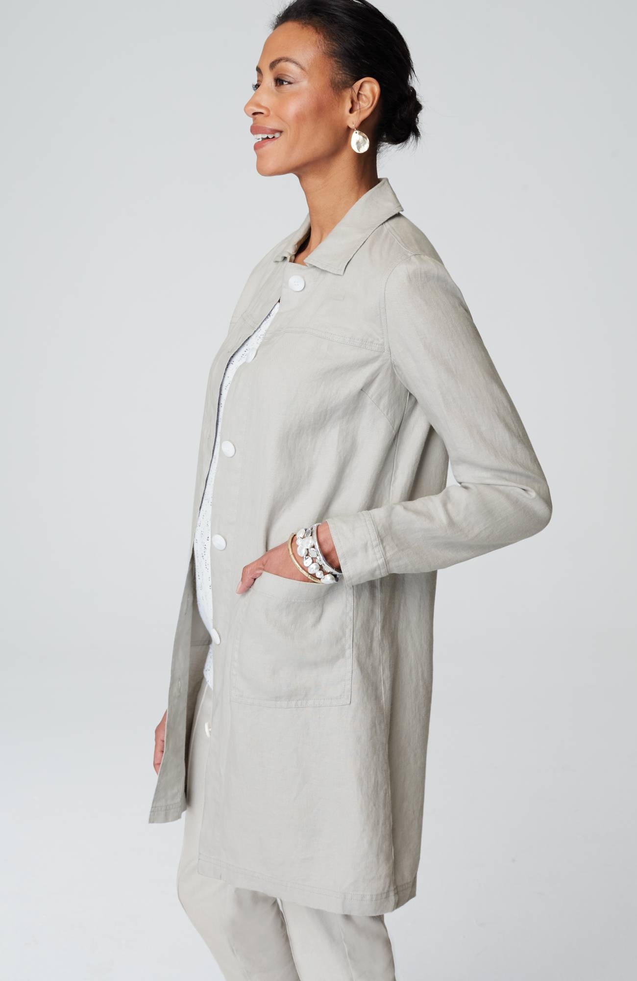 Long Linen Duster Jacket