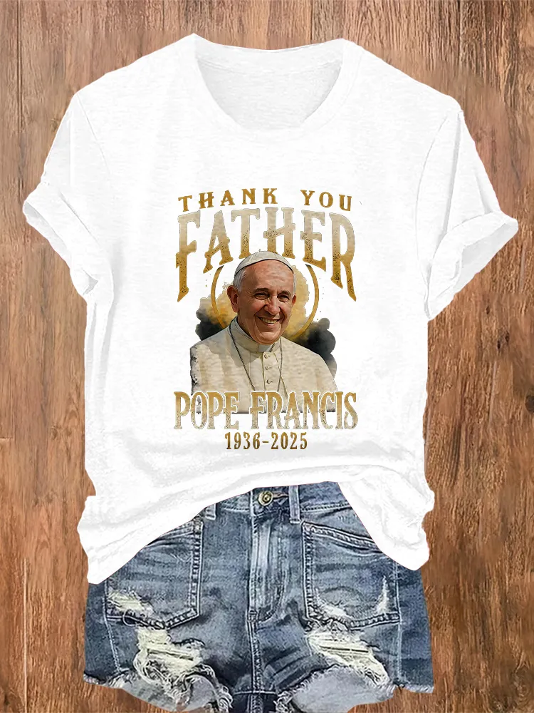 Women's Rest In Peace 1936-2025 Thank You Pf  Round Neck Short Sleeves Pure Cotton T-Shirt