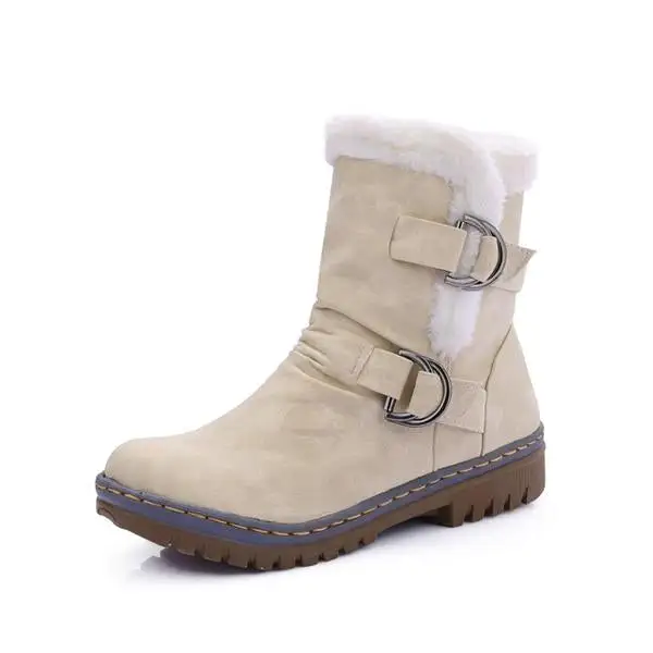 Women's Casual Buckle Ankle Snow Boots 75289564S