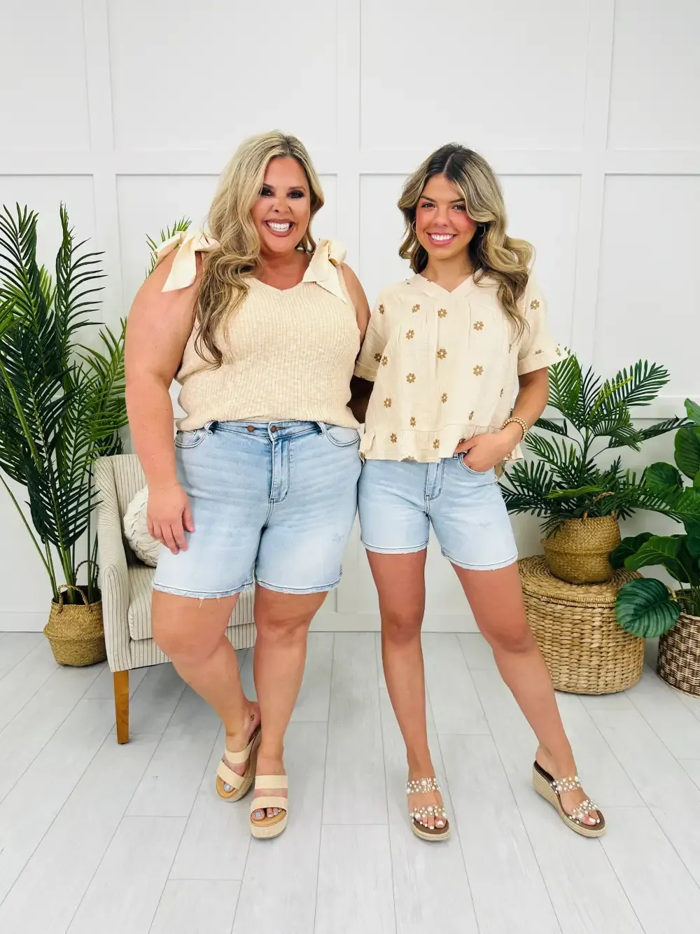 Judy Blue Scene Stealer Double Button Dad Shorts