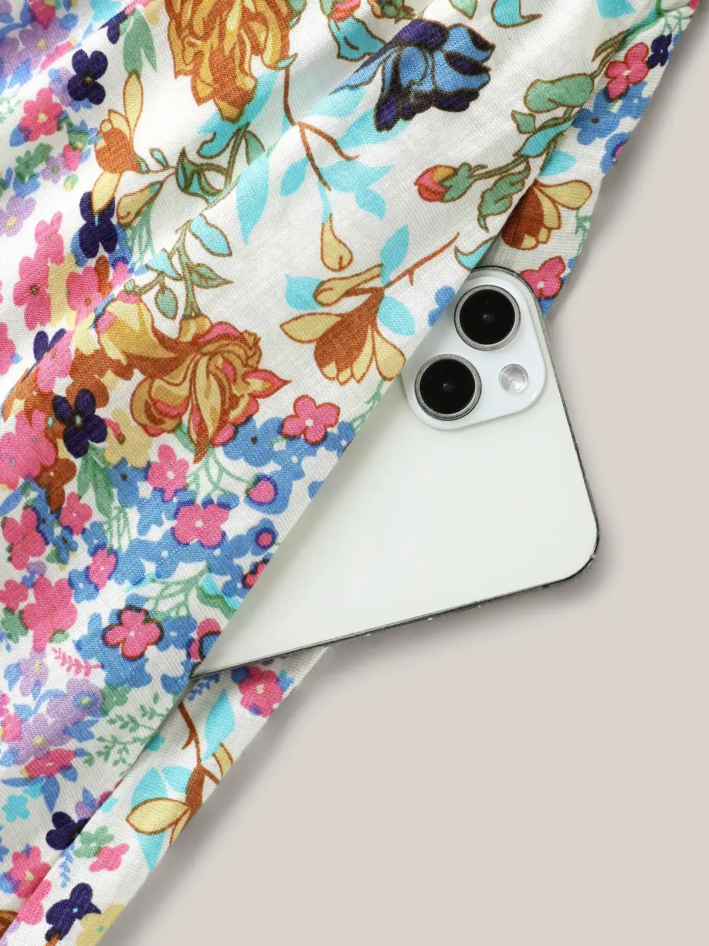 Floral Print Cinched-Waist Pockets Midi Dress