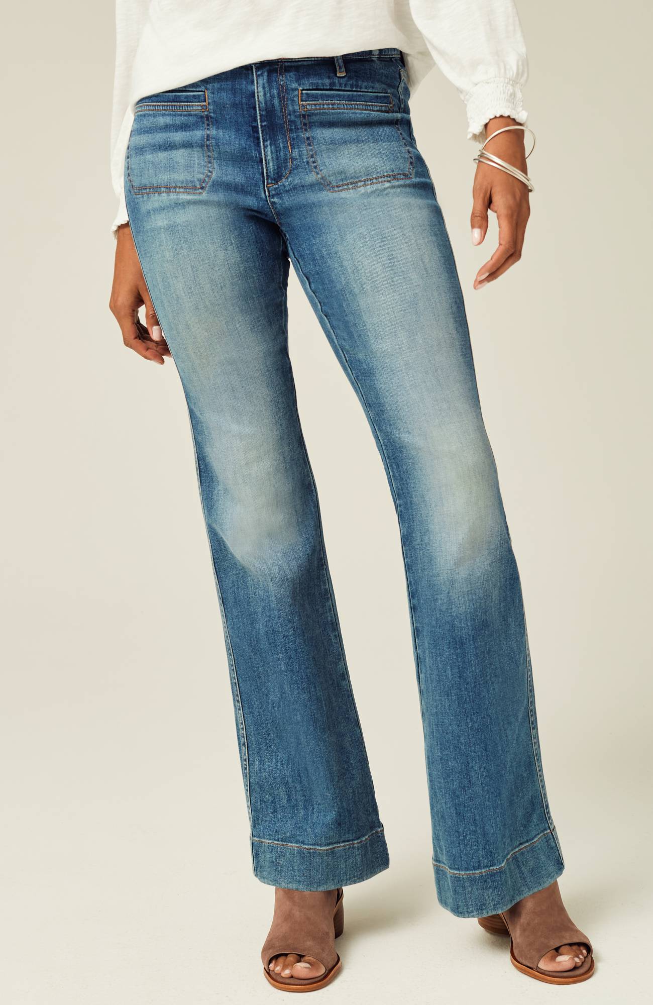 high-rise flare jeans
