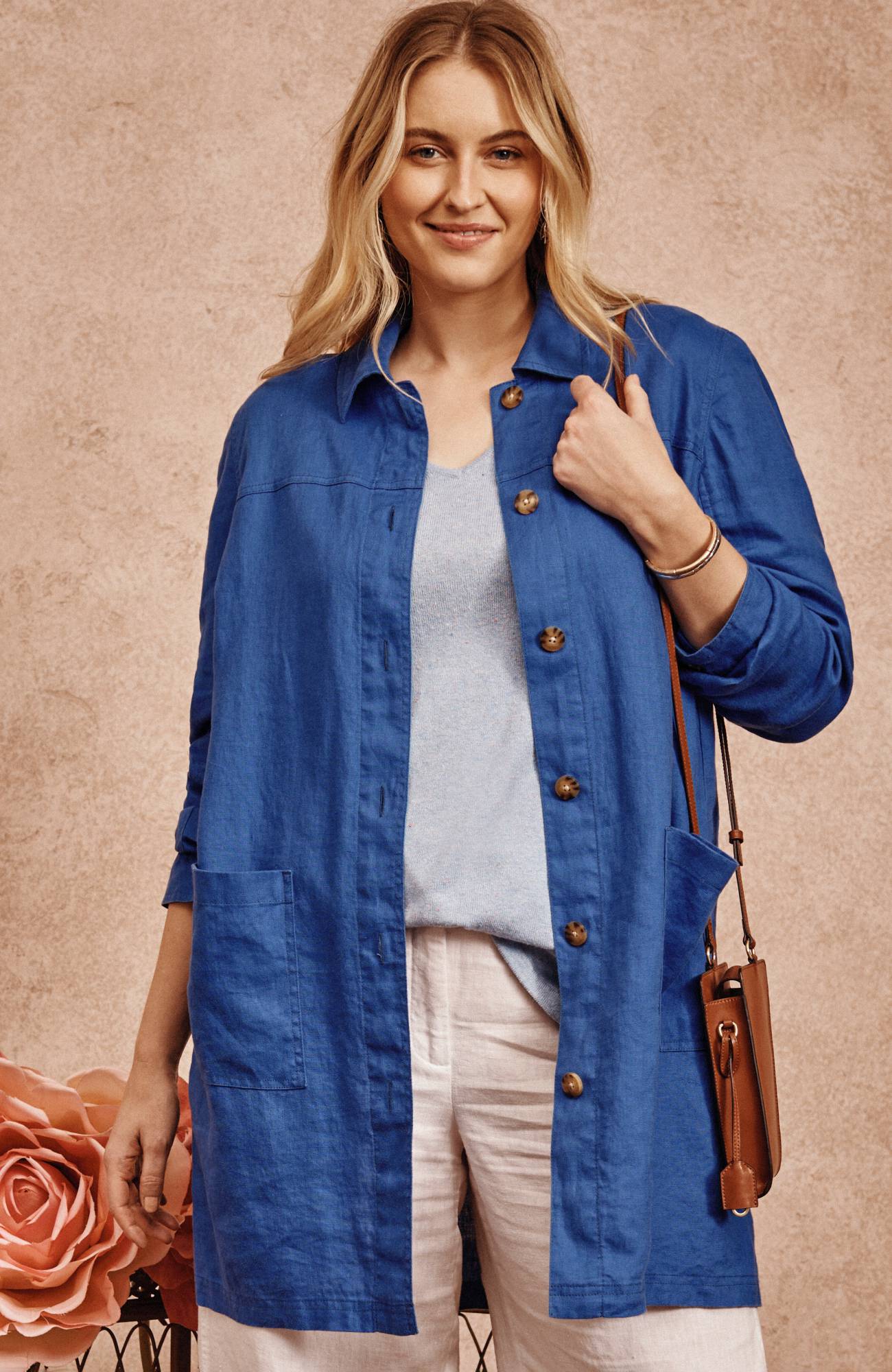 Long Linen Duster Jacket