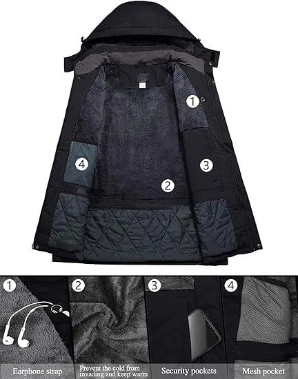 Women's Windproof Waterproof Winter Ski Jacket (Hooded)