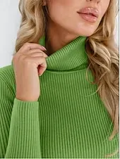 Women's Sweater Casual Soft Pure Color Ribbed Turtleneck Knitted Long Sleeve Regular Tops Knit Outdoor Daily Weekend Black White Fall Winter