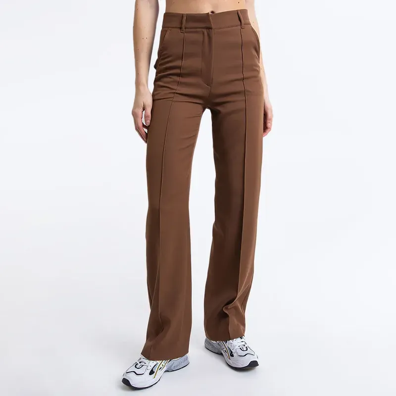 High Waisted Suit Pants With Straw Pleats