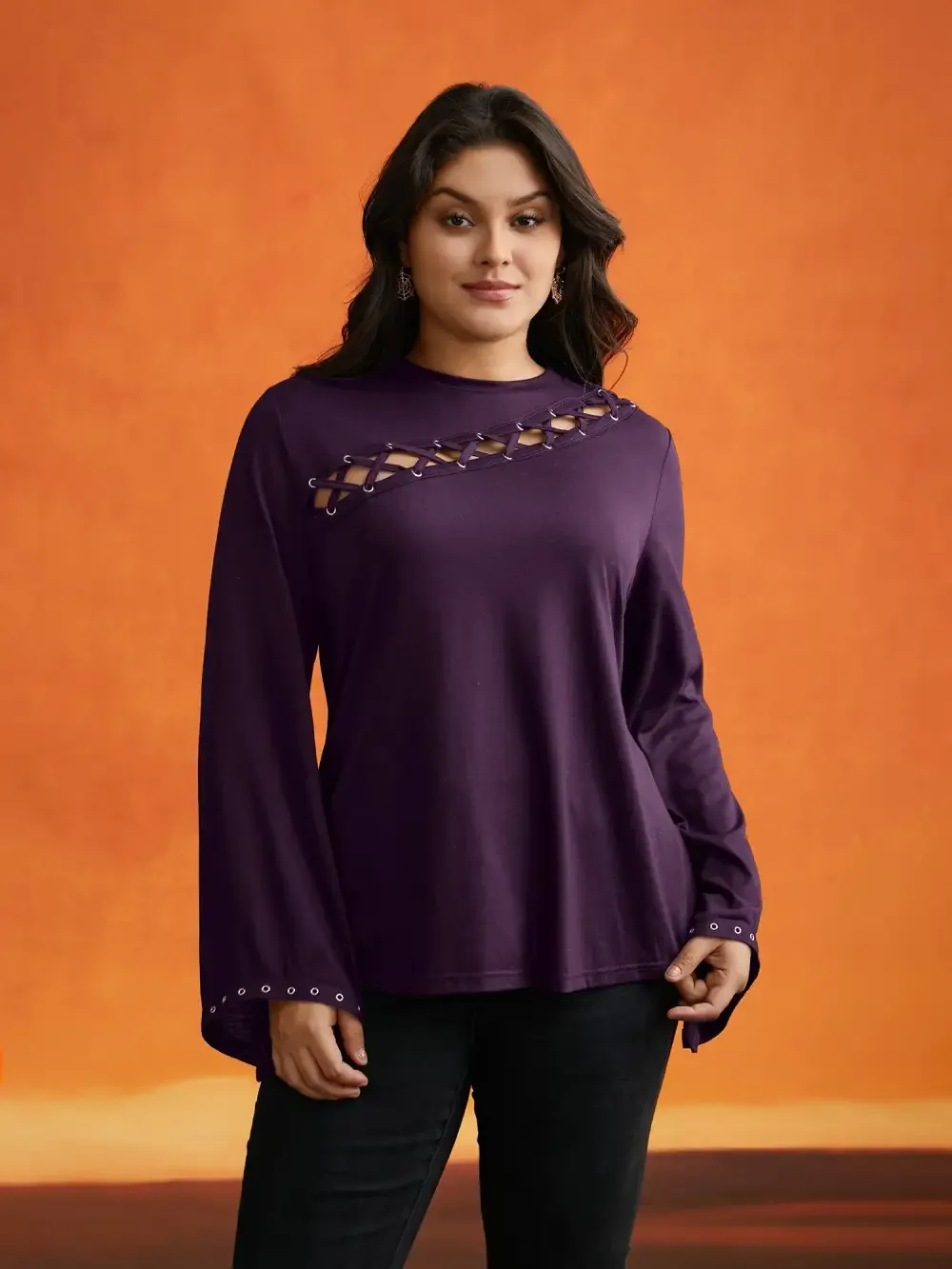 Peek-A-Boo Cut-Out Neckline T-Shirt