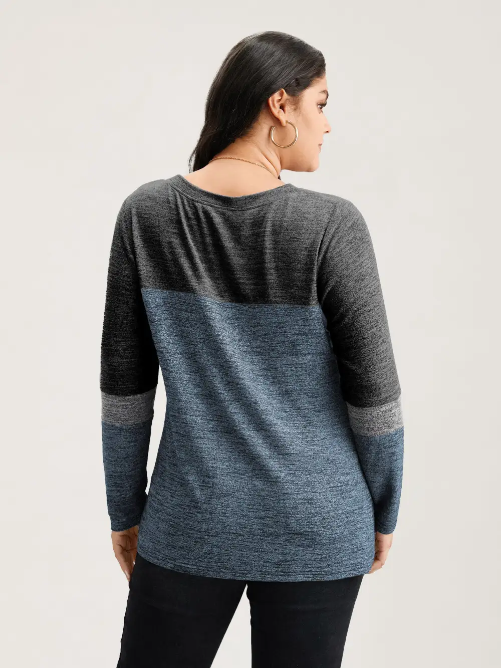 Heather Colorblock Contrast Crew Neck T-shirt