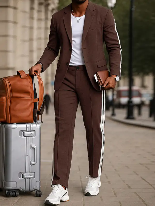 Modern Side Stripe Blazer Pants Set