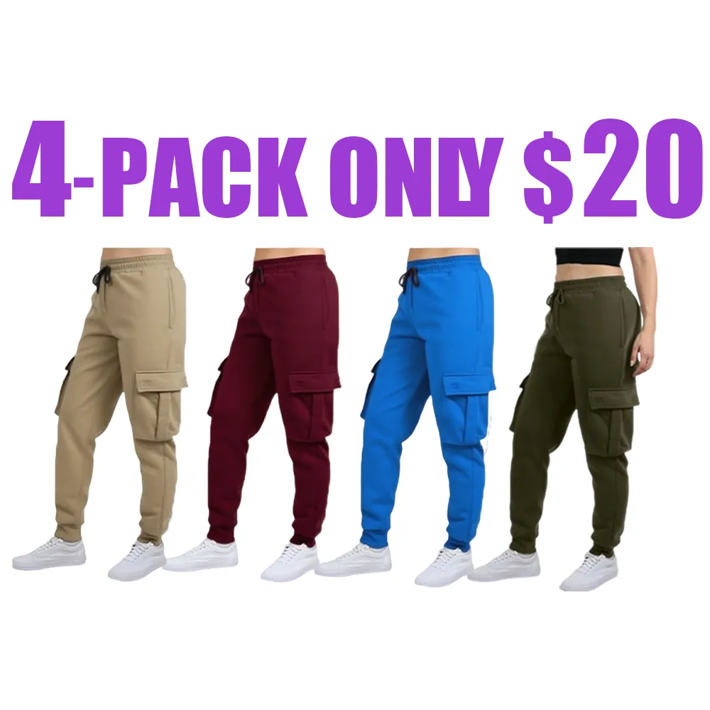 Women's Fleece Lined Cargo Jogger Sweatpants