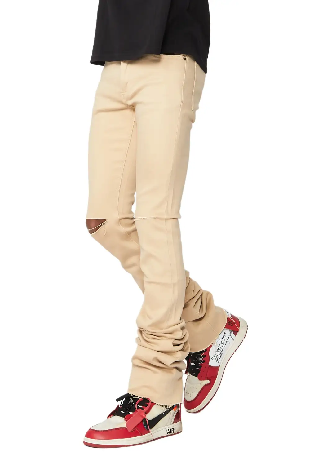 Faith Khaki Super Stacked Flare Jean