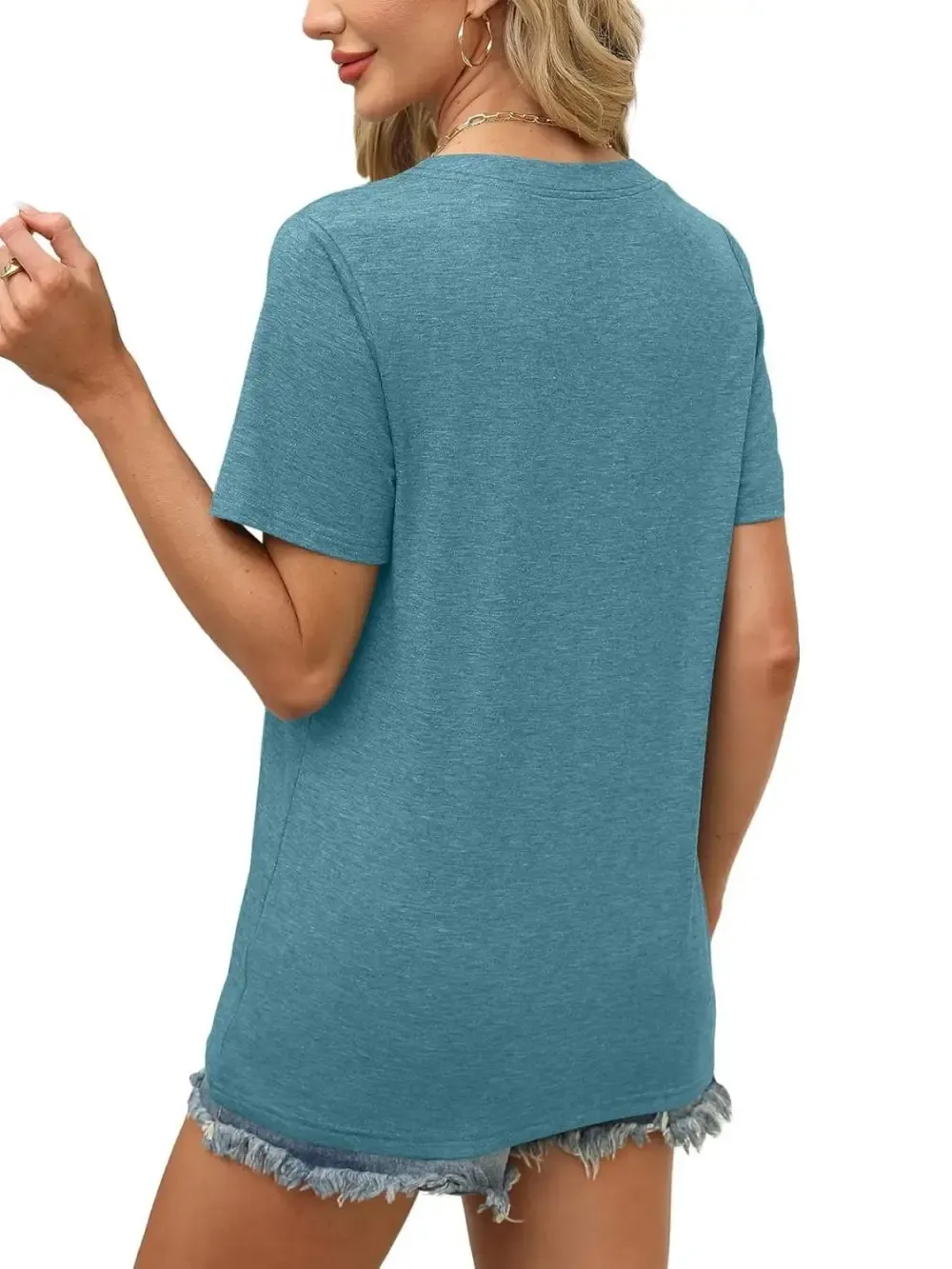 ✨Womens Short Sleeve V Neck Casual Loose Fit T-shirts