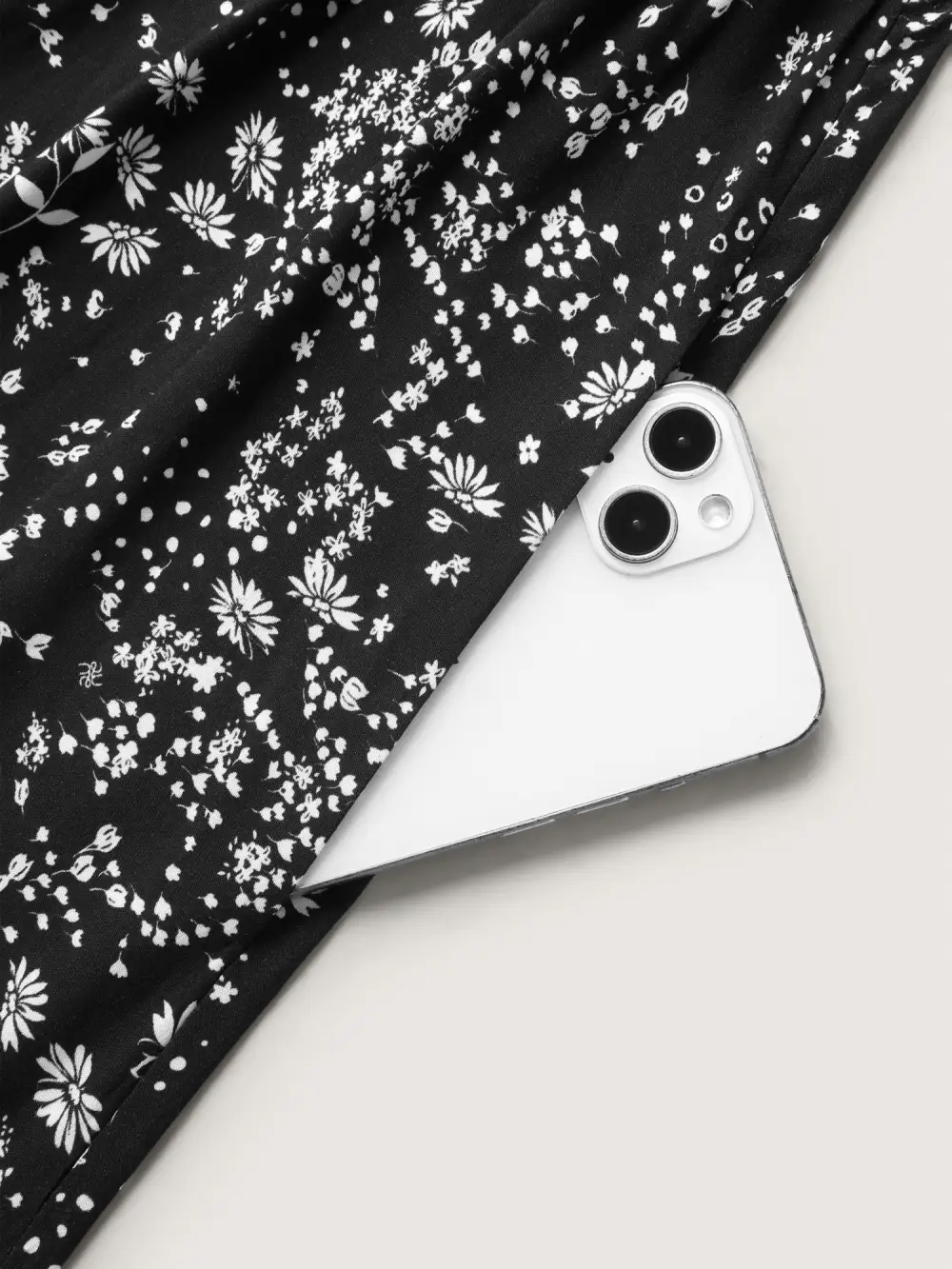 Floral Neck Drawstring Flared Sleeve Midi Dress