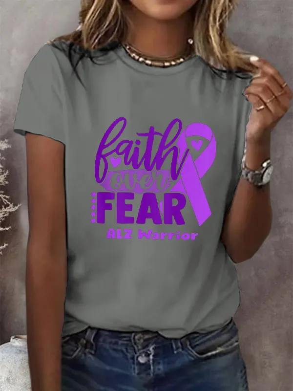 Faith Over Fear ALZ Awareness T-Shirt