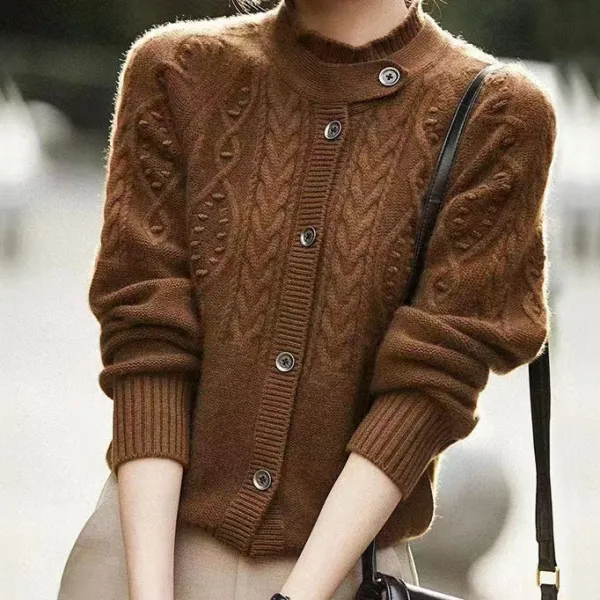 Vintage Twist Long Sleeve Sweater Cardigan