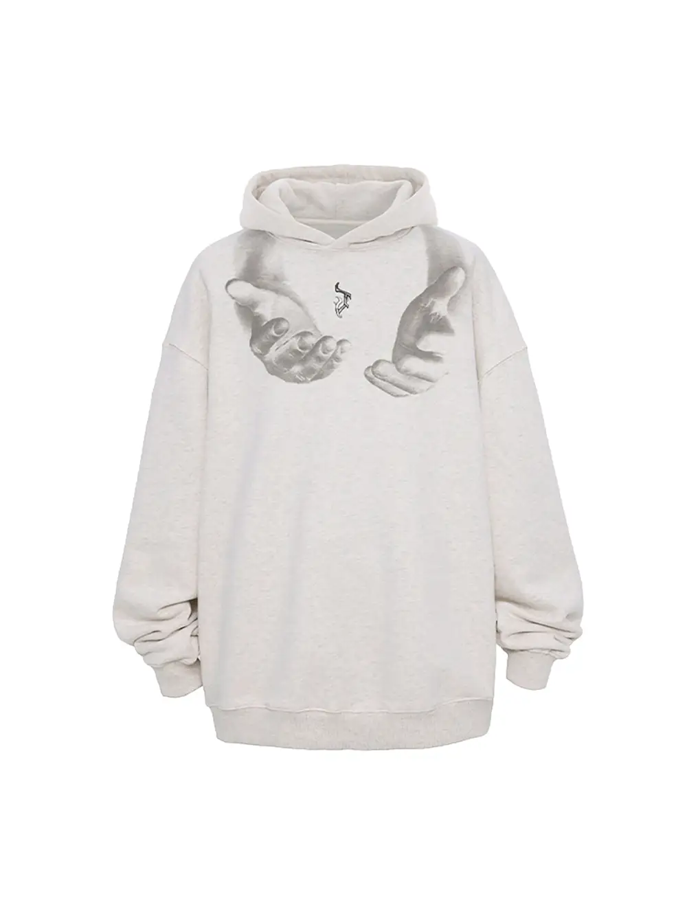 Monogram Embroidered Hand Print Hoodie - 1876