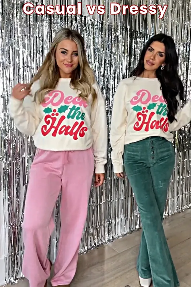 Women's Christmas season round neck top
