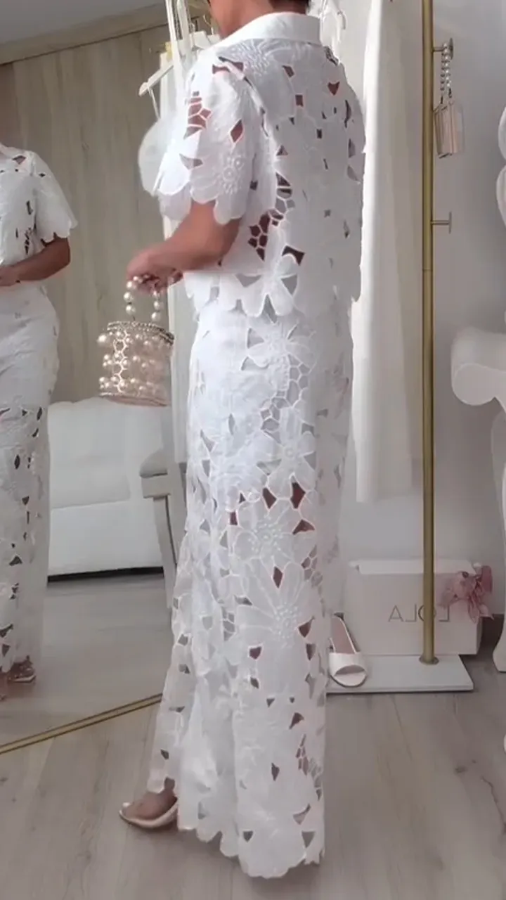 Women's Lapel Hollow Casual Suit