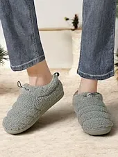Cozy Fleece Lined Indoor Slippers with Non-Slip Sole – Warm Plush Home Shoes for Women